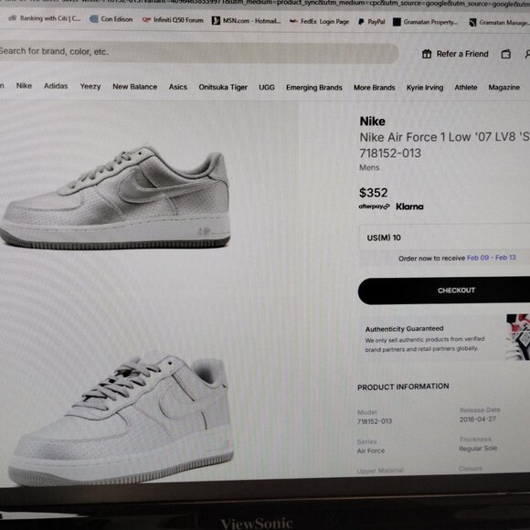 Nike - Air Force 1 Low ‘07 LV8 - Metallic Silver - Size 10 - Picture 11 of 12